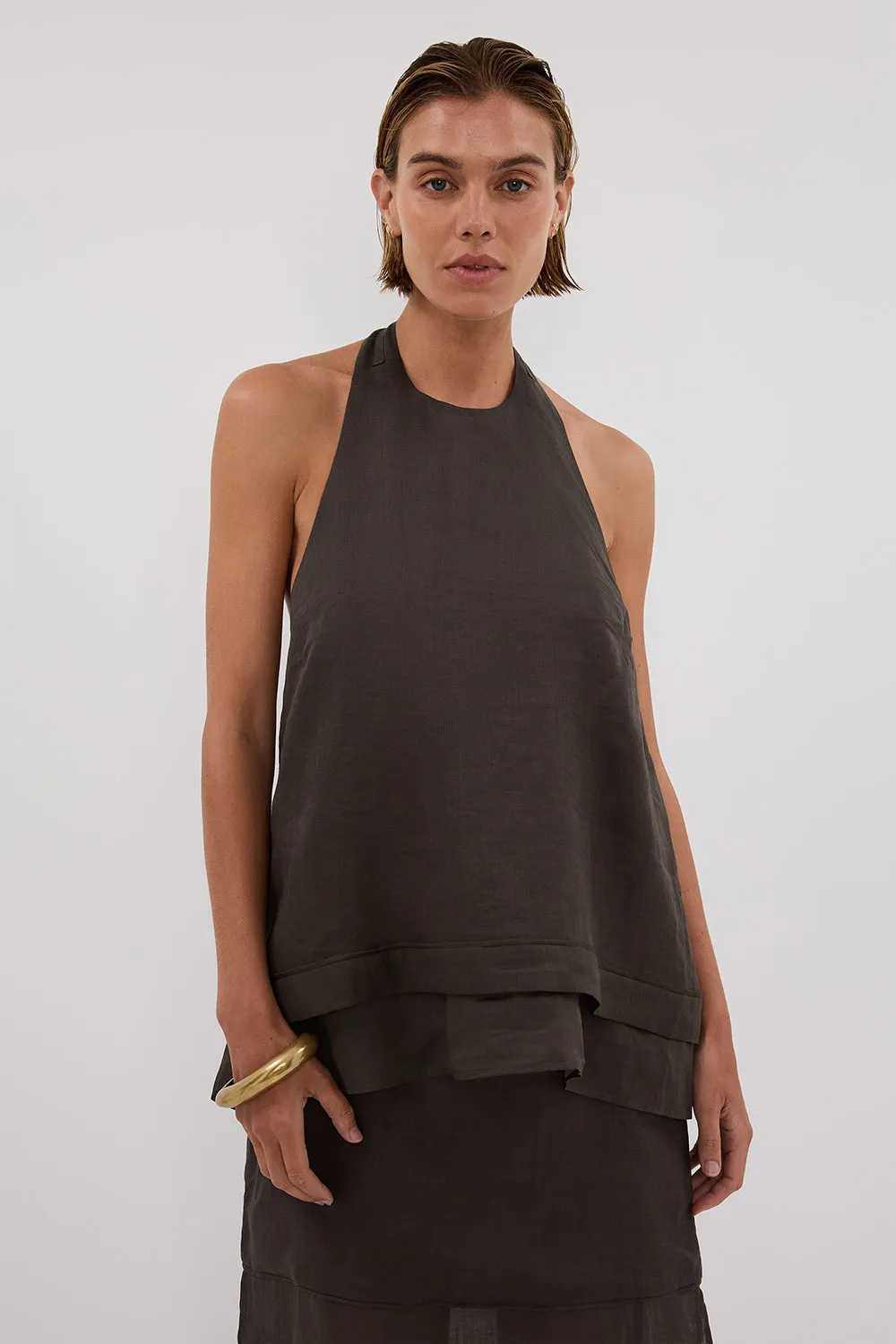 CARMEL PETROL RAMIE HALTER TOP sold by Dissh product image thumbnail 2