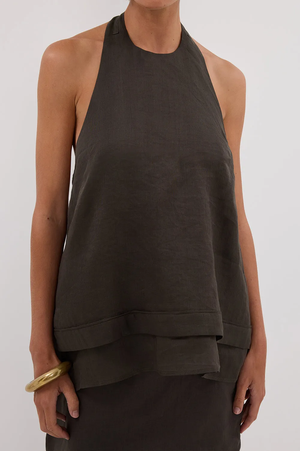 CARMEL PETROL RAMIE HALTER TOP sold by Dissh product image thumbnail 5
