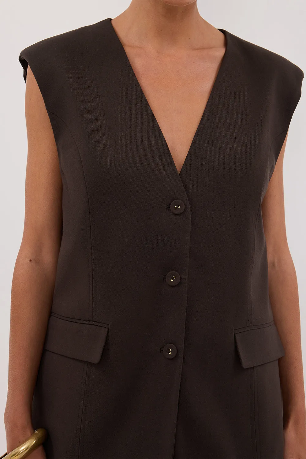 OLIVER BITTER CHOC OVERSIZED VEST sold by Dissh product image thumbnail 5