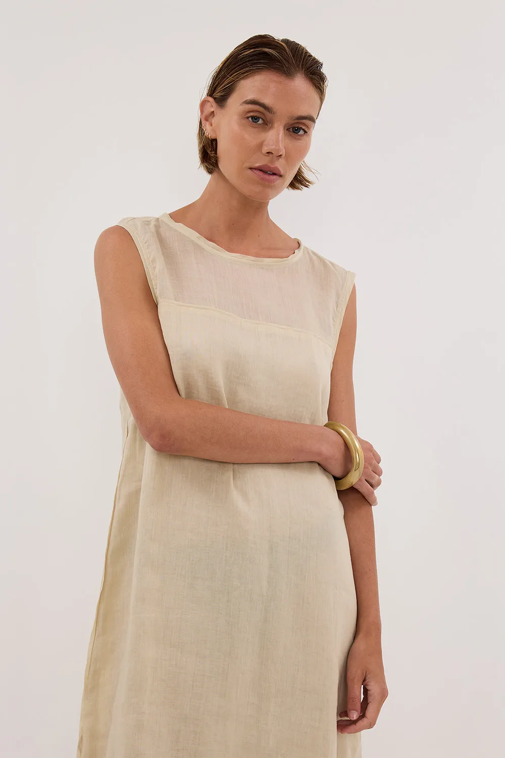 KAI PLASTER RAMIE SHELL MIDI DRESS sold by Dissh product image thumbnail 2