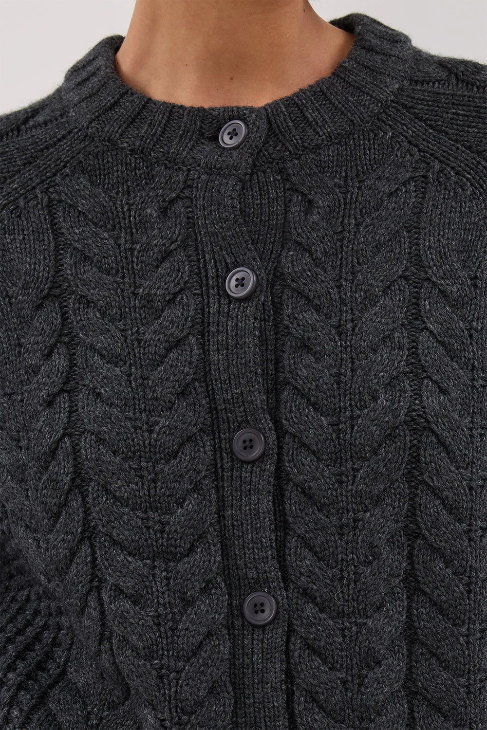 TOM CHARCOAL CABLE KNIT CARDIGAN sold by Dissh product image thumbnail 5