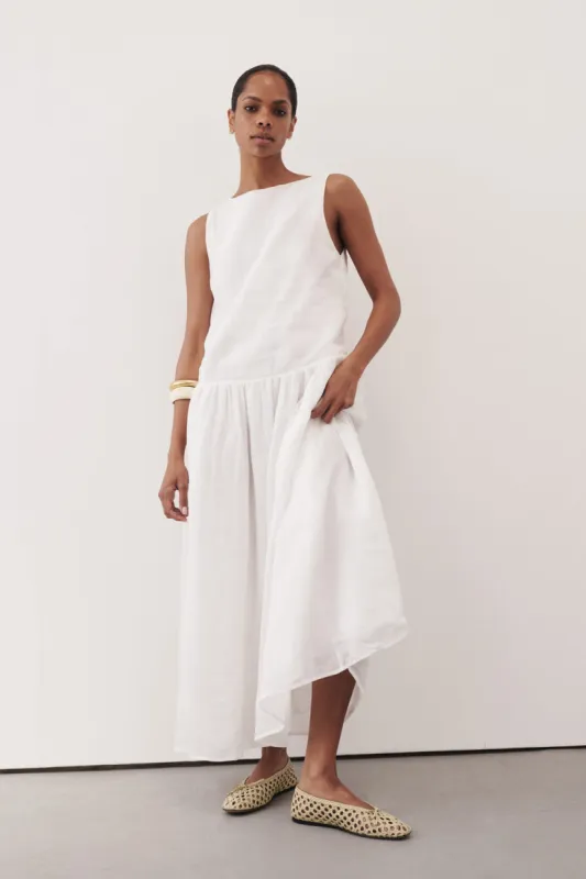JACQUES WHITE RAMIE MIDI DRESS sold by Dissh