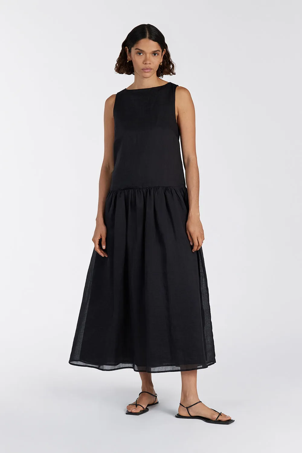 JACQUES BLACK RAMIE MIDI DRESS sold by Dissh