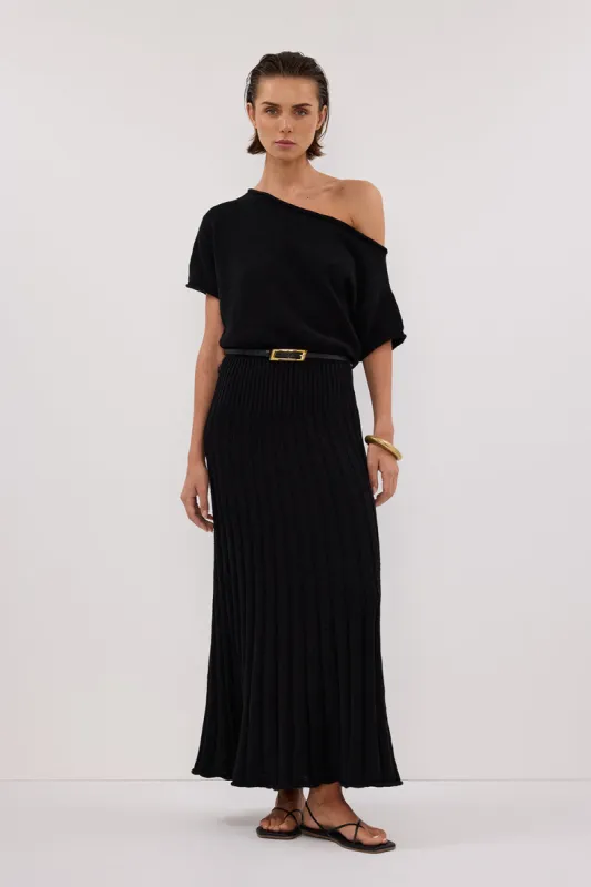 RICK BLACK ASYM KNIT MIDI DRESS made by Dissh