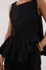 DAISY BLACK LINEN PEPLUM TOP sold by Dissh