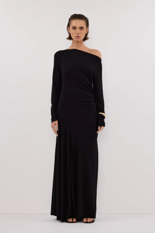 HADLEY BLACK LONG SLEEVE KNIT MAXI DRESS sold by Dissh