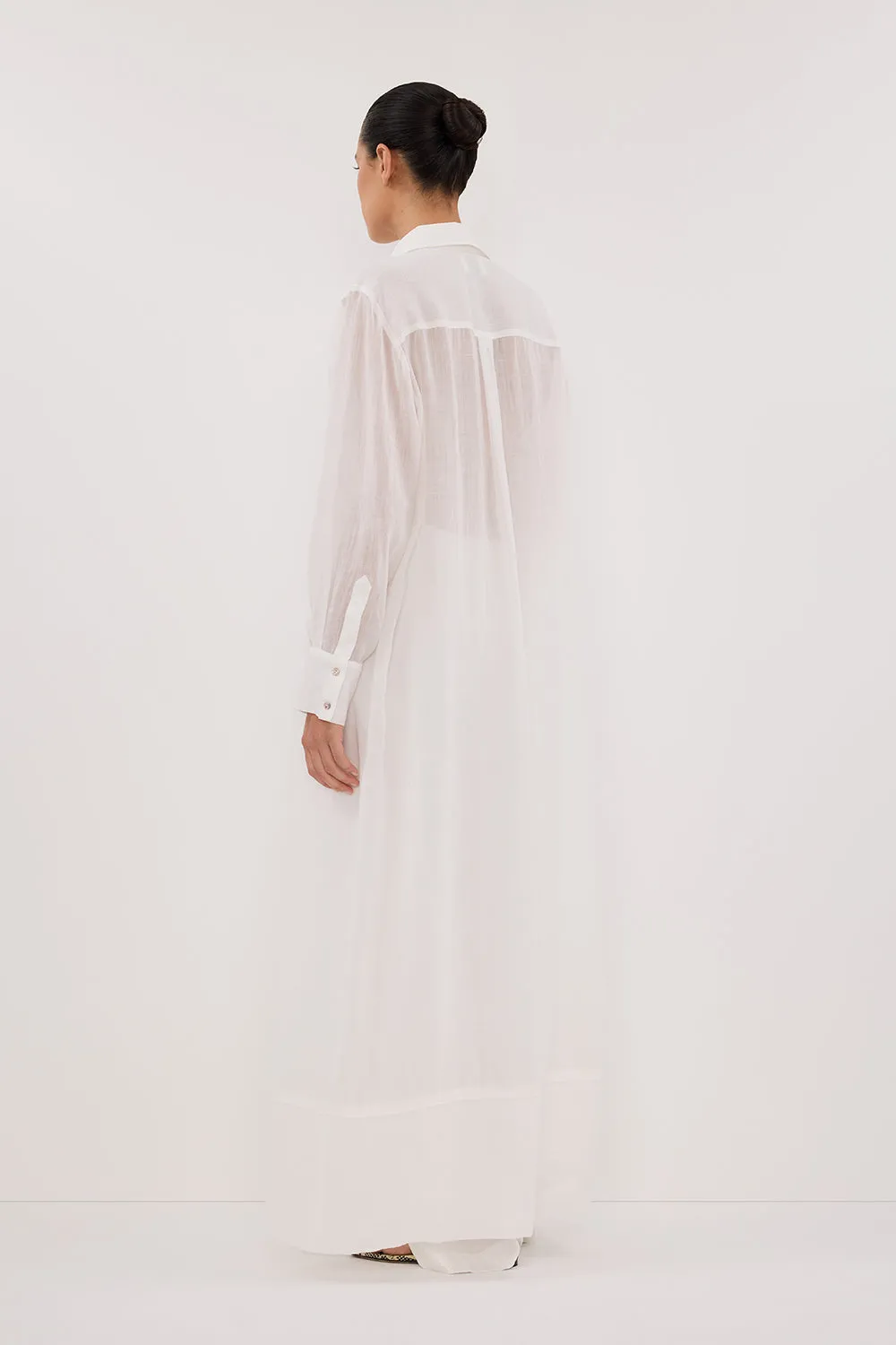 CARMEL WHITE RAMIE SHIRT DRESS sold by Dissh product image thumbnail 5
