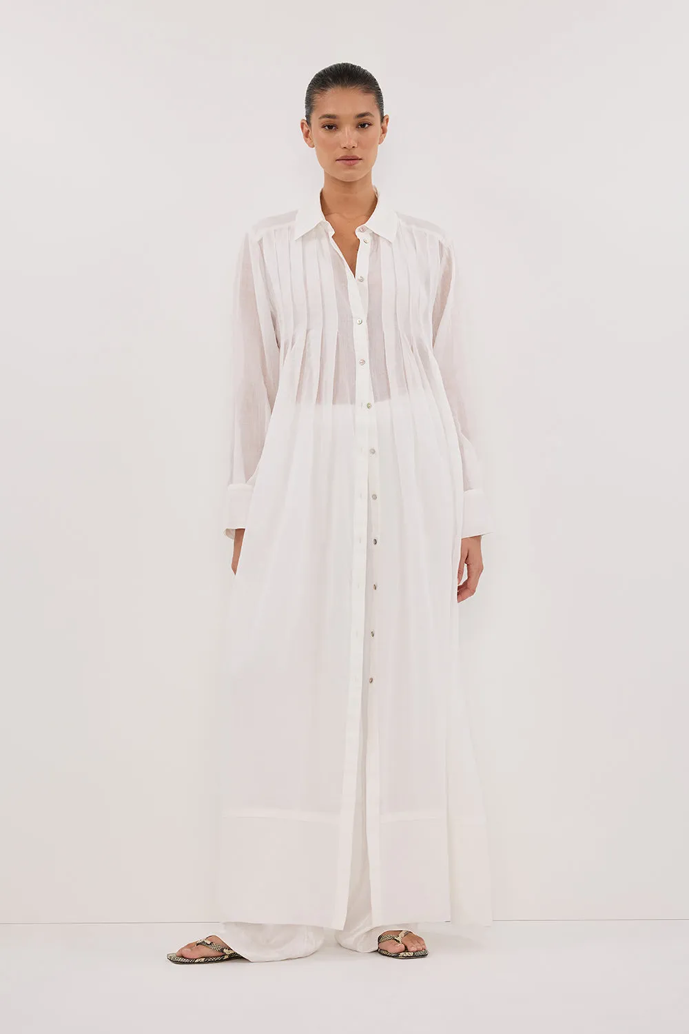 CARMEL WHITE RAMIE SHIRT DRESS sold by Dissh product image thumbnail 2