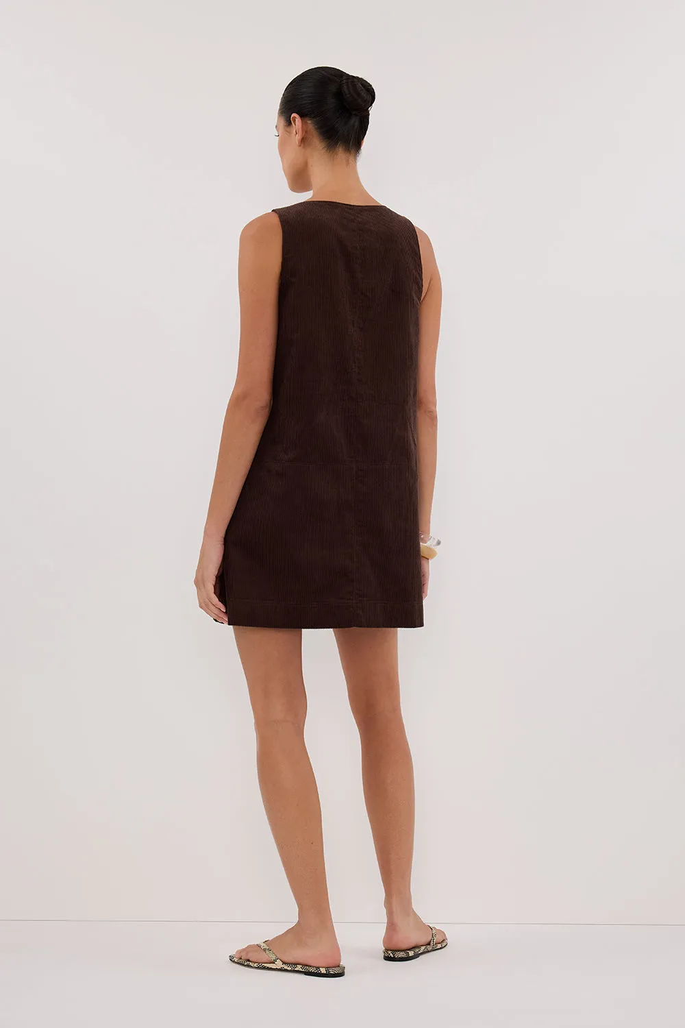 MILA CHOC COTTON CORDUROY MINI DRESS sold by Dissh product image thumbnail 4