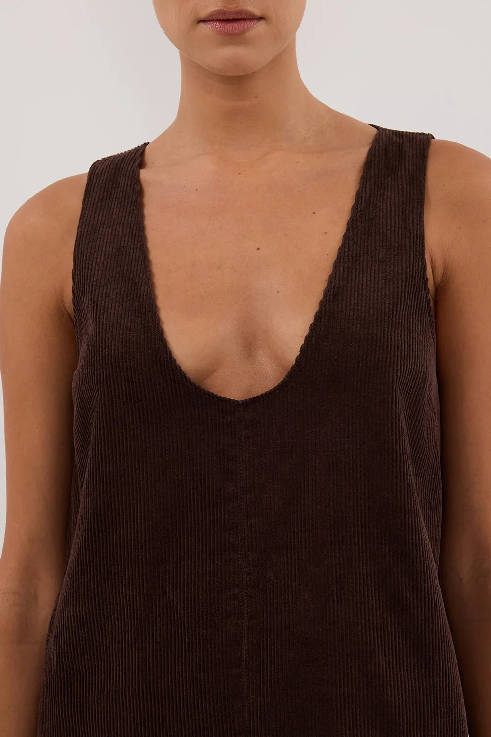 MILA CHOC COTTON CORDUROY MINI DRESS sold by Dissh product image thumbnail 5