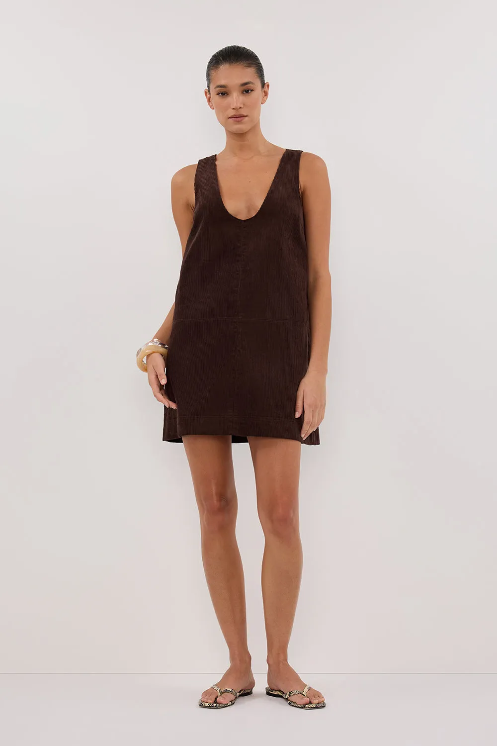 MILA CHOC COTTON CORDUROY MINI DRESS sold by Dissh product image thumbnail 2