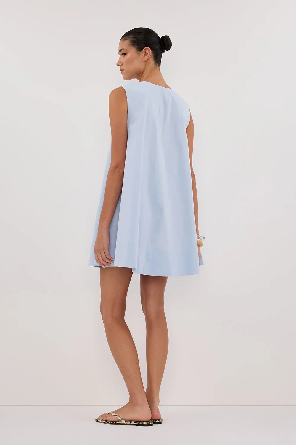 GABBY CORNFLOWER OVERSIZED COTTON MINI DRESS sold by Dissh product image thumbnail 4