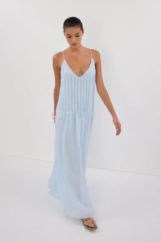 TAHLIA CORNFLOWER RAMIE MIDI DRESS sold by Dissh