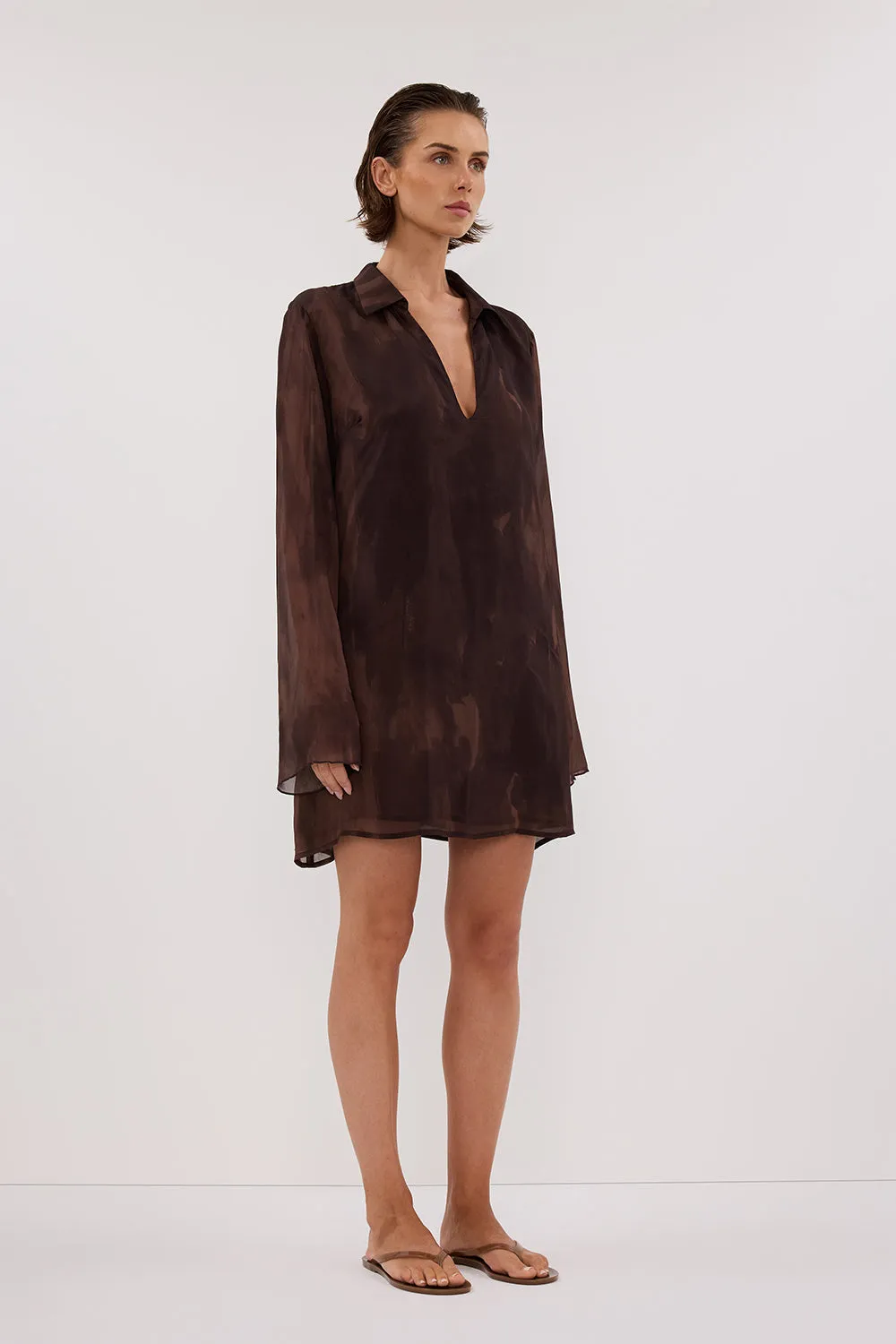 WILLOW CHOC LONG SLEEVE MINI DRESS sold by Dissh product image thumbnail 3