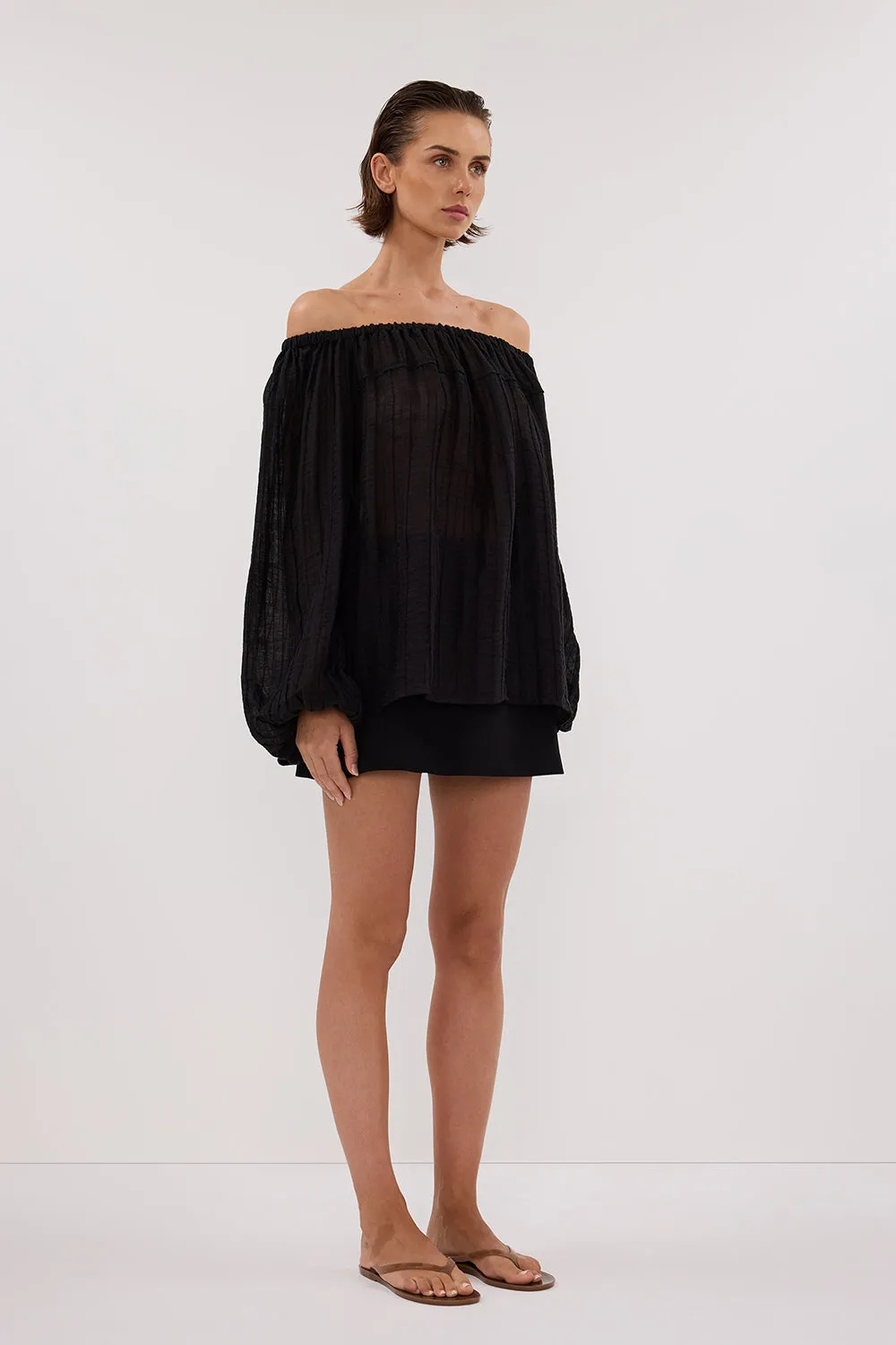 TAHITI BLACK LONG SLEEVE TOP sold by Dissh product image thumbnail 3