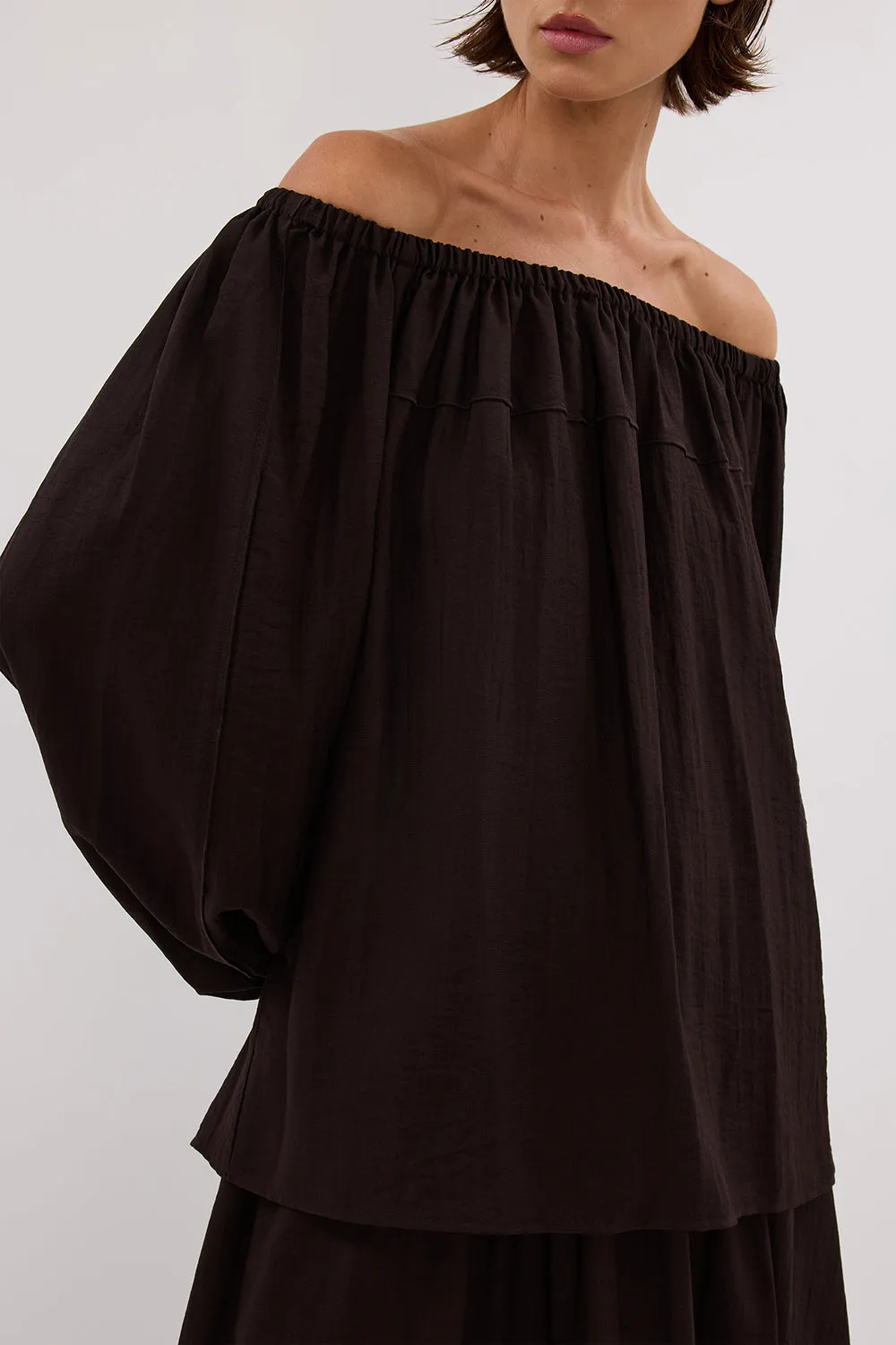 SHANIYA BITTER CHOC LONG SLEEVE TOP sold by Dissh product image thumbnail 5