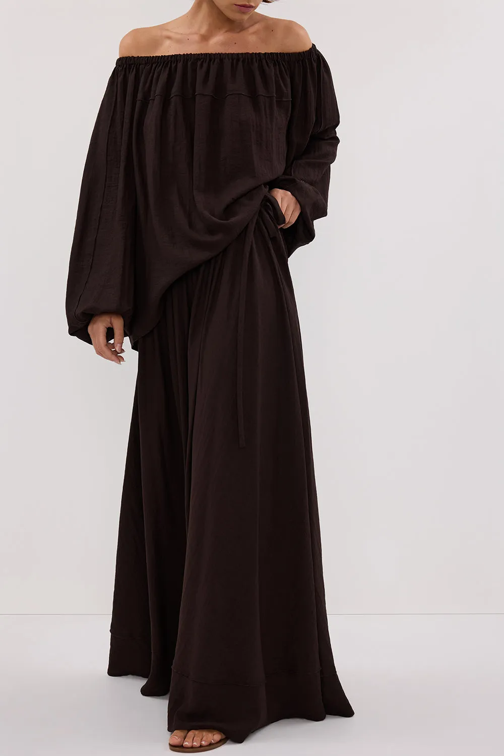 SHANIYA BITTER CHOC BOHO MAXI SKIRT sold by Dissh product image thumbnail 2