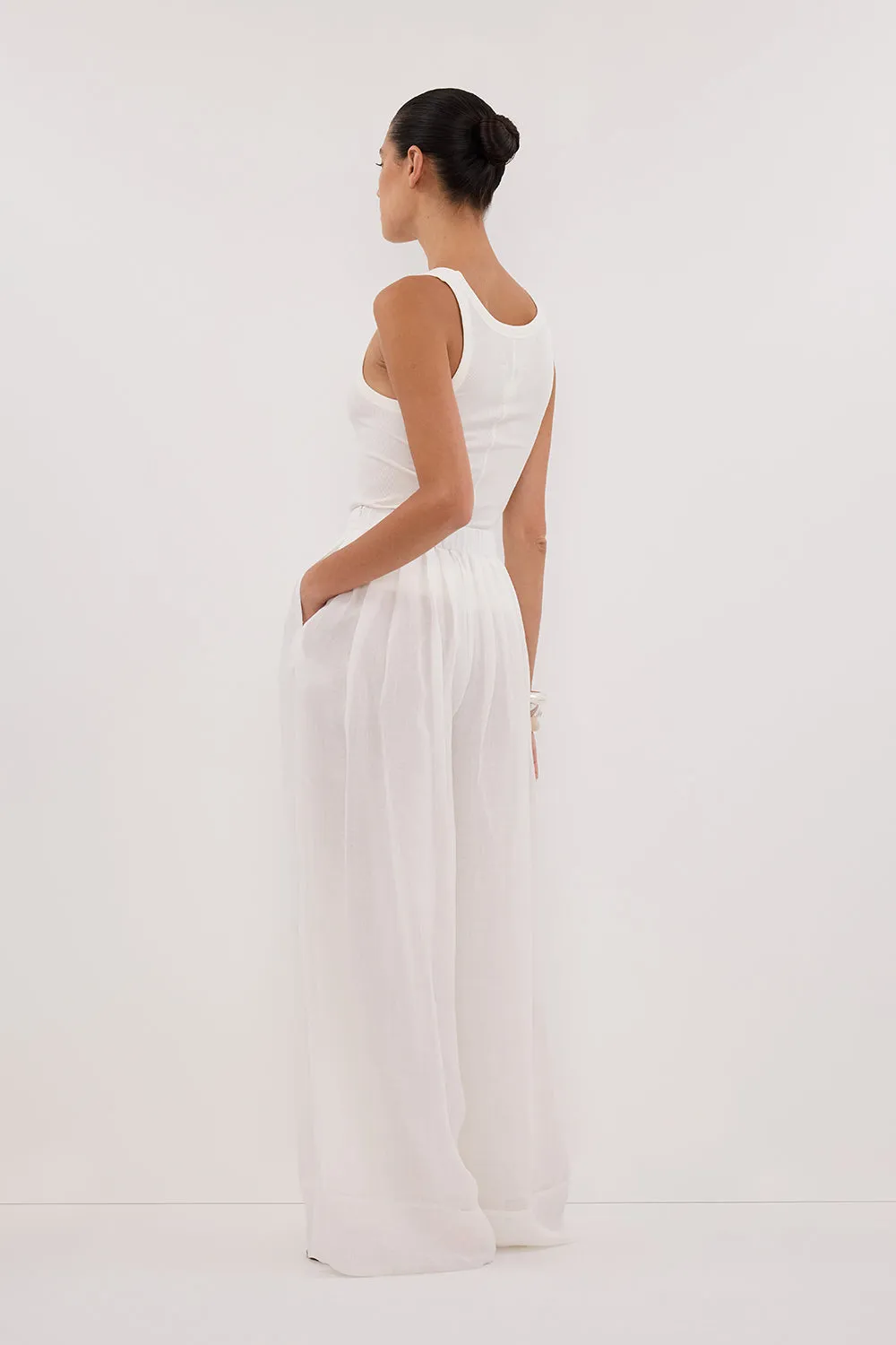 CARMEL WHITE RAMIE PANT sold by Dissh product image thumbnail 4