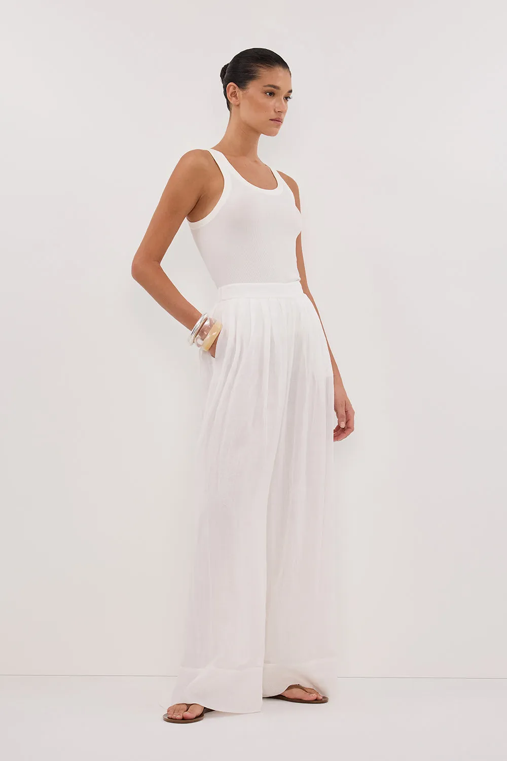 CARMEL WHITE RAMIE PANT sold by Dissh product image thumbnail 3