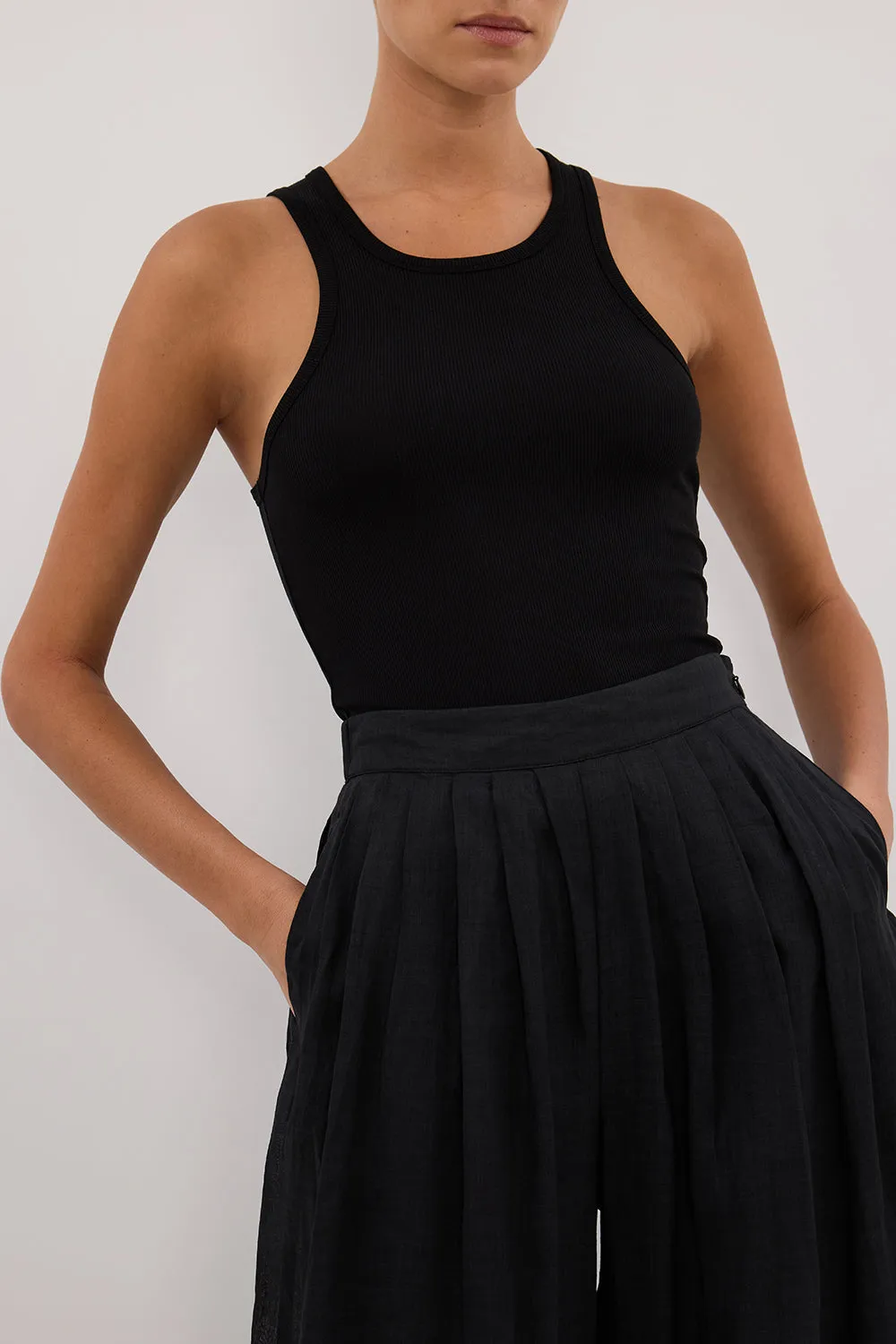 CARMEL BLACK RAMIE PANT sold by Dissh product image thumbnail 5