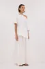 ESME WHITE ASYM BOAT NECK TEE sold by Dissh
