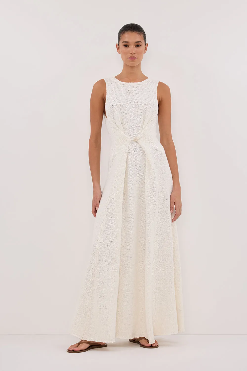 SUE OFF WHITE KNIT MAXI DRESS sold by Dissh