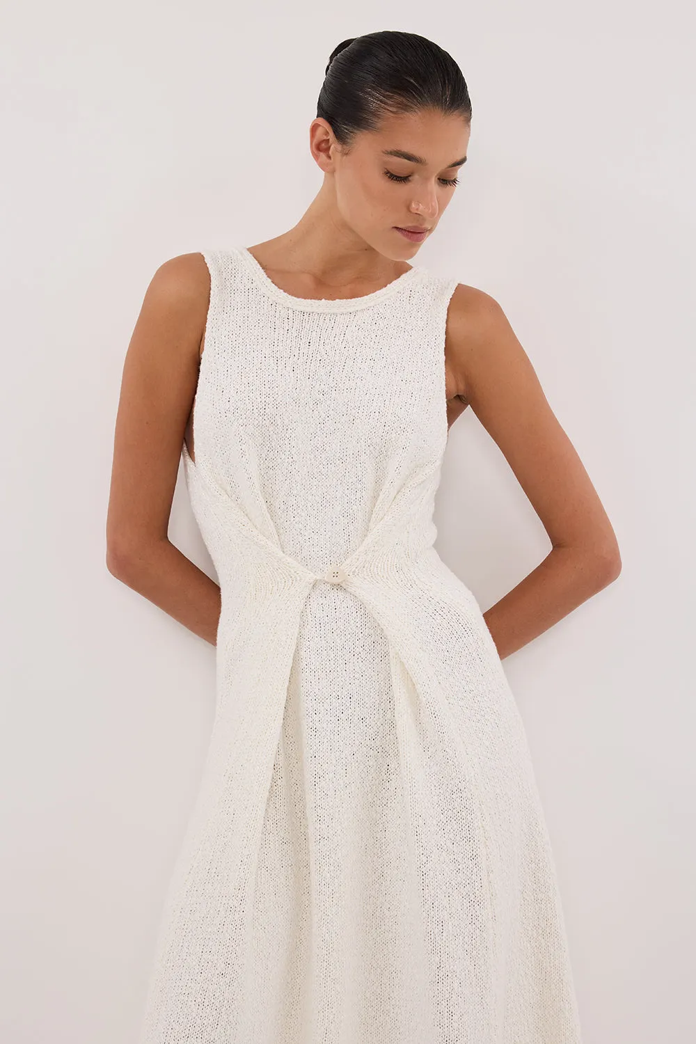 SUE OFF WHITE KNIT MAXI DRESS sold by Dissh product image thumbnail 2