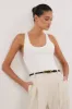 TROY WHITE KNIT TANK sold by Dissh