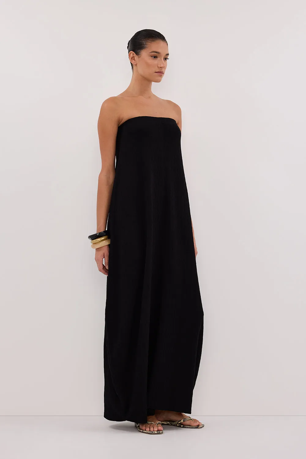ALIAS BLACK TEXTURED KNIT STRAPLESS MIDI DRESS sold by Dissh product image thumbnail 4