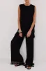 ARIA BLACK FRINGED KNIT PANT sold by Dissh