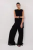 ARIA BLACK FRINGED KNIT PANT sold by Dissh