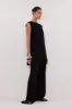 ARIA BLACK FRINGED KNIT PANT sold by Dissh