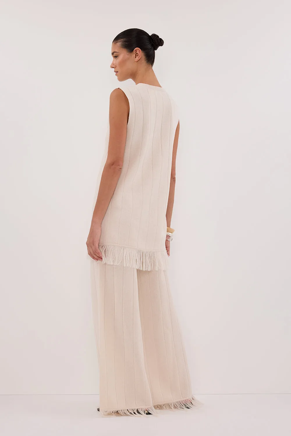 ARIA CREAM FRINGED TUNIC TOP sold by Dissh product image thumbnail 4