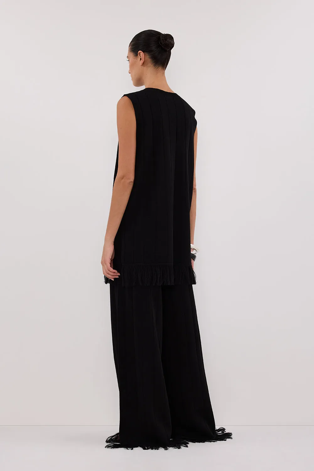 ARIA BLACK FRINGED TUNIC TOP sold by Dissh product image thumbnail 4