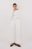 ABIGAIL WHITE HYBRID LONG SLEEVE MIDI DRESS sold by Dissh