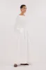 ABIGAIL WHITE HYBRID LONG SLEEVE MIDI DRESS sold by Dissh