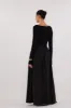 ABIGAIL BLACK HYBRID LONG SLEEVE MIDI DRESS sold by Dissh