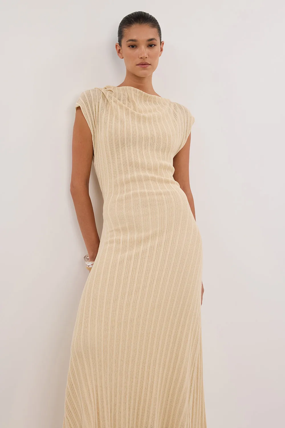 BOWIE NATURAL KNIT MAXI DRESS sold by Dissh product image thumbnail 3