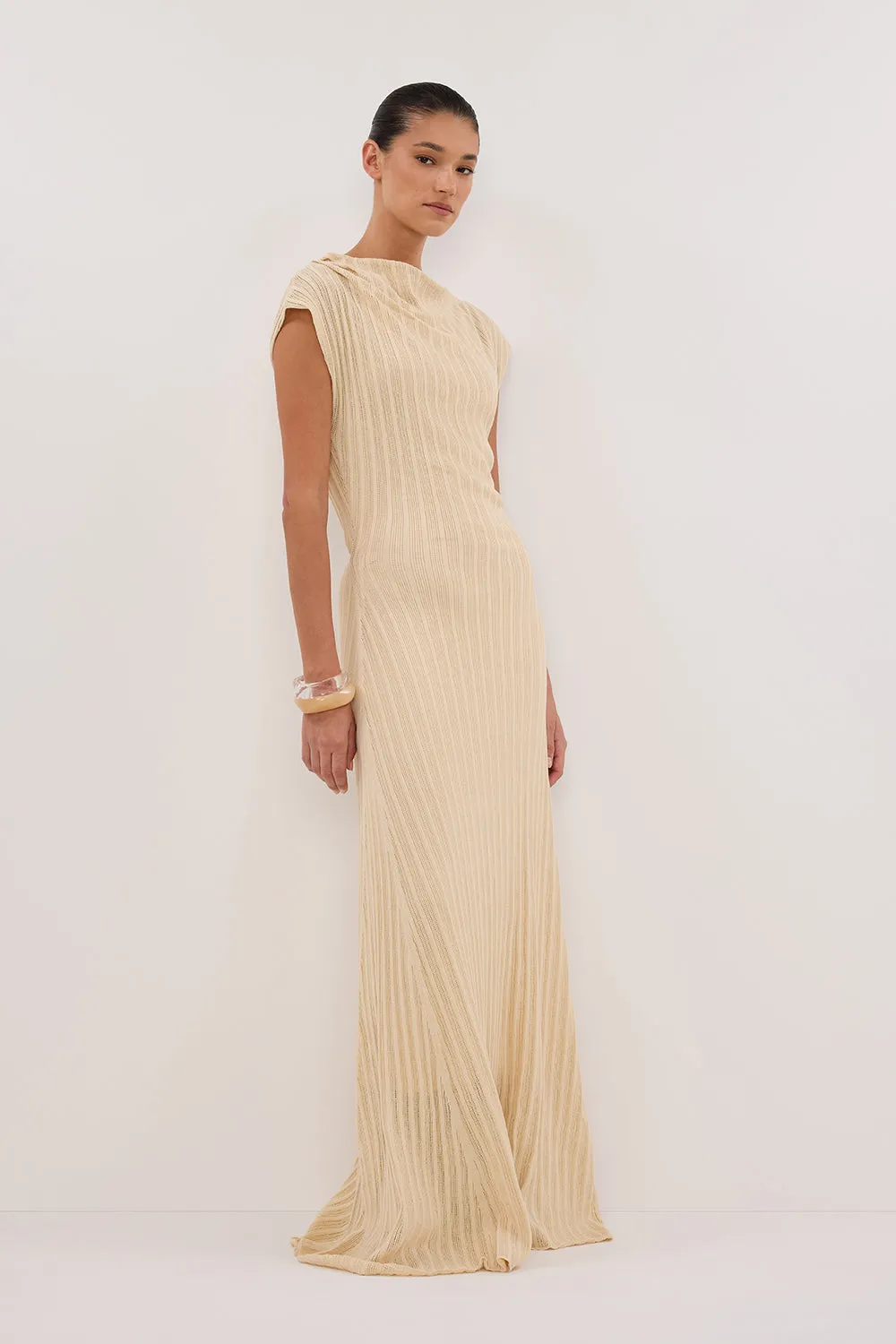 BOWIE NATURAL KNIT MAXI DRESS sold by Dissh product image thumbnail 4