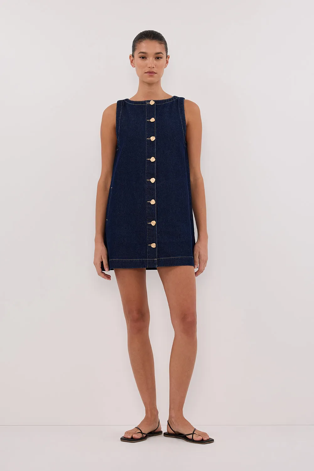 SHERI INDIGO DENIM MINI DRESS sold by Dissh product image thumbnail 2