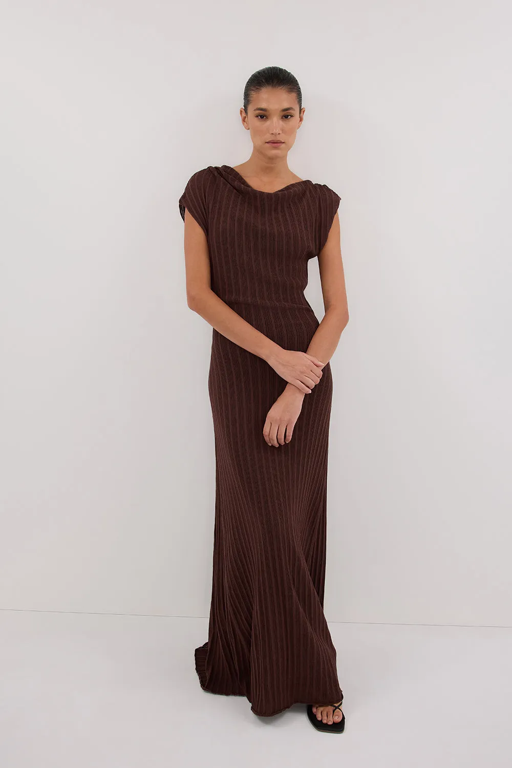 BOWIE WALNUT KNIT MAXI DRESS sold by Dissh