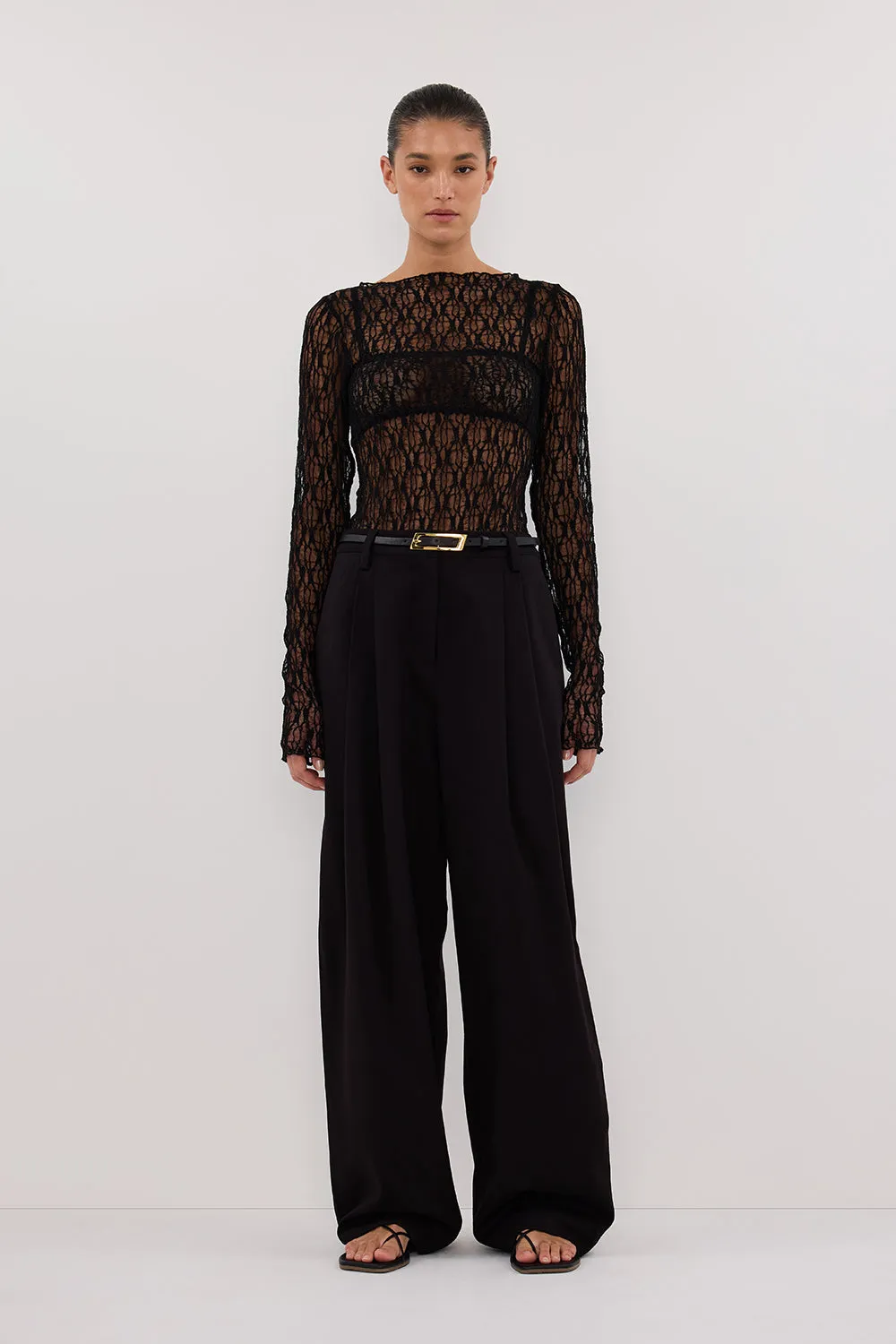 LIZZIE BLACK LACE LONG SLEEVE TOP sold by Dissh product image thumbnail 2