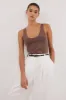 TROY TAUPE KNIT TANK sold by Dissh