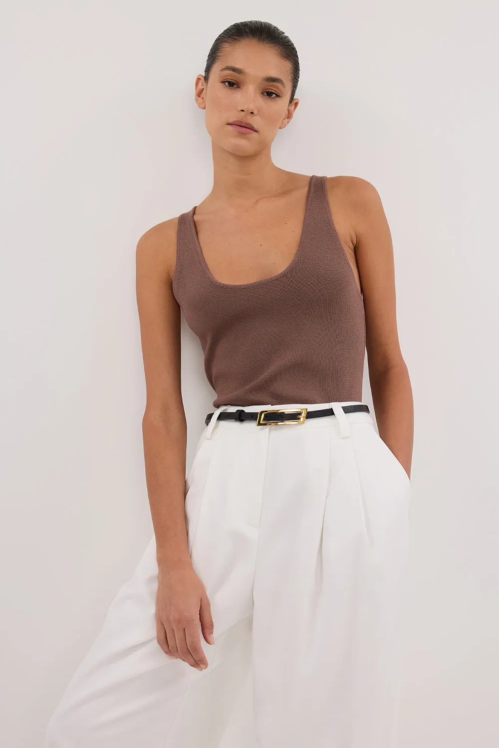 TROY TAUPE KNIT TANK sold by Dissh product image thumbnail 2