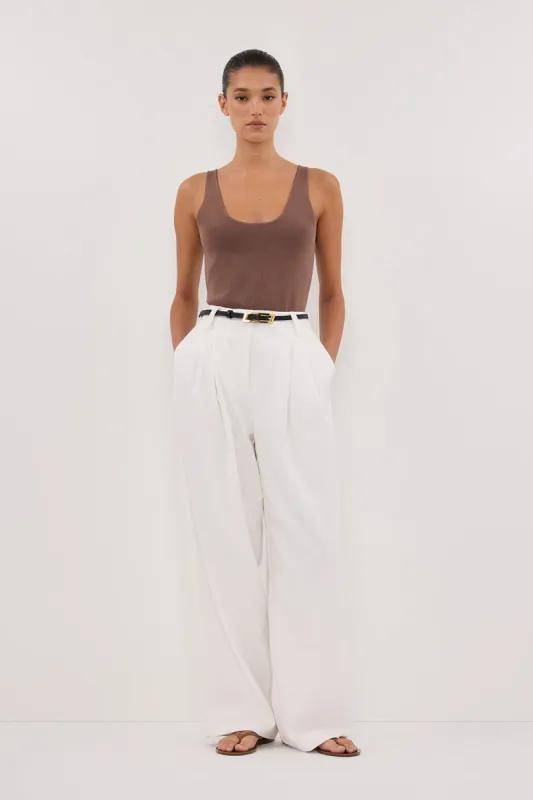 TROY TAUPE KNIT TANK sold by Dissh