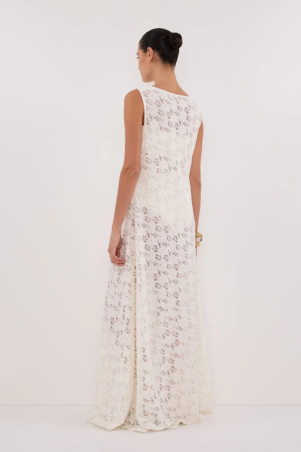 LOULA WHITE LACE MIDI DRESS sold by Dissh product image thumbnail 4