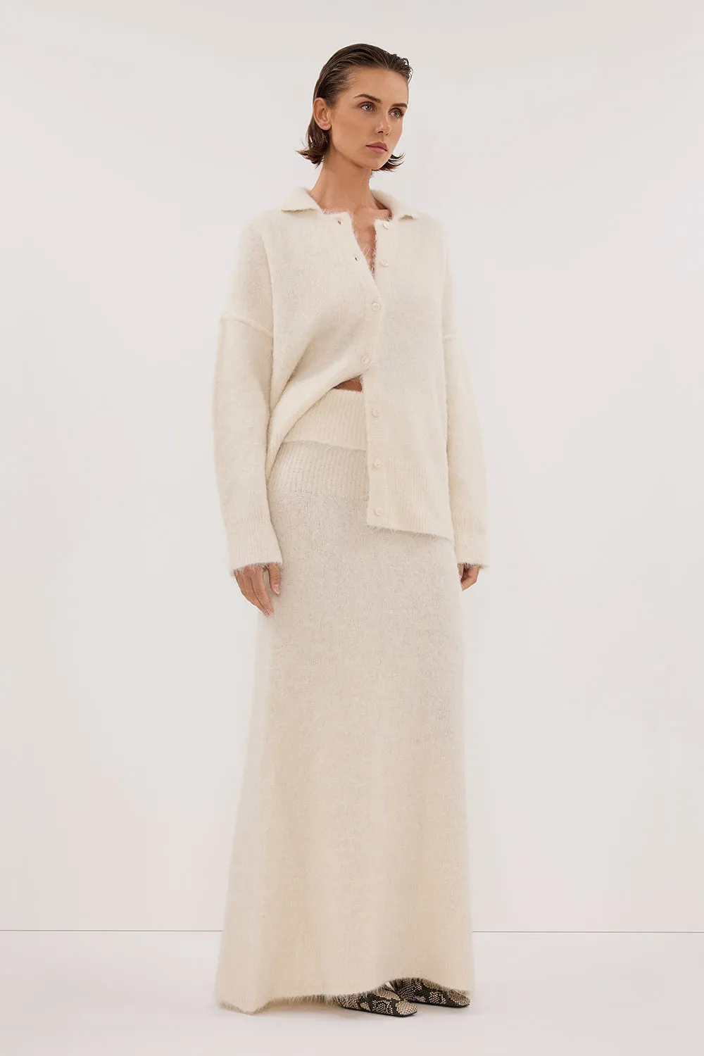 SALMA IVORY KNIT MAXI SKIRT sold by Dissh product image thumbnail 3