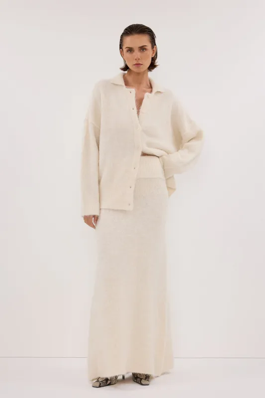 SALMA IVORY KNIT MAXI SKIRT made by Dissh