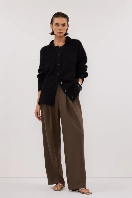 SALMA BLACK POLO NECK KNIT CARDIGAN sold by Dissh