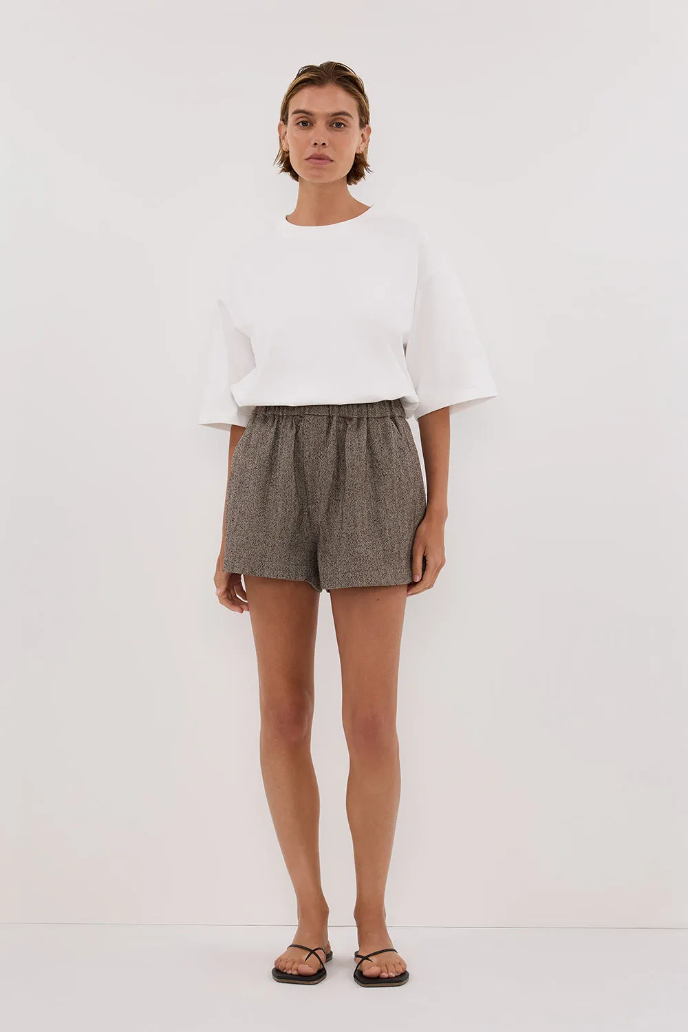 FRANKIE CHOC TWEED ELASTIC SHORT sold by Dissh product image thumbnail 5